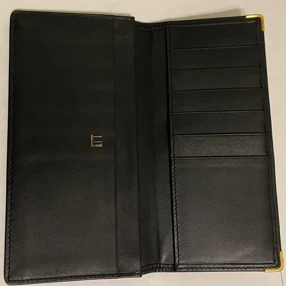 Dunhill Black Gold Trim Long Bifold Wallet - Picture 8 of 14